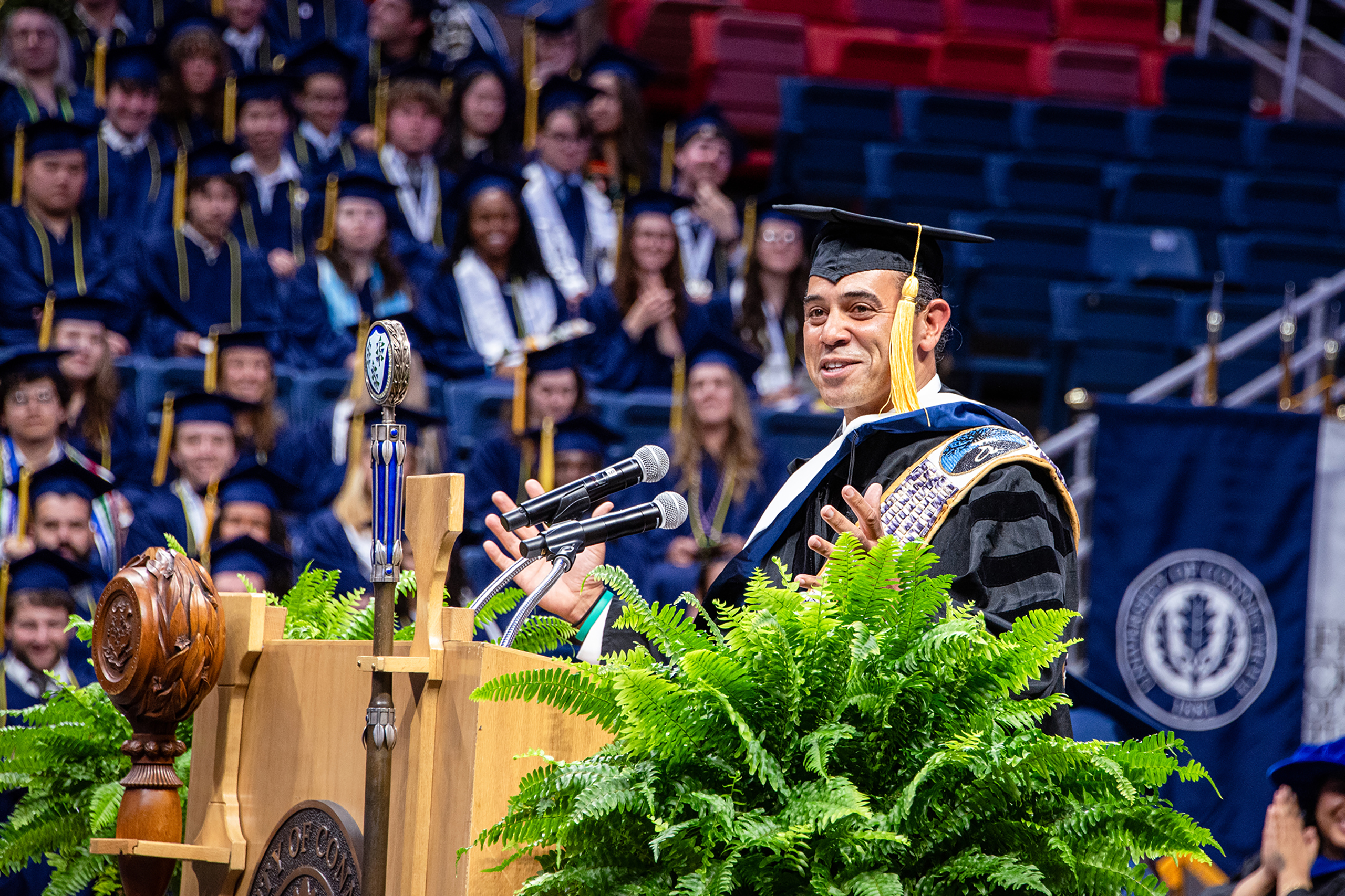 Rodney Butler speaking at the CAHNR Commencement