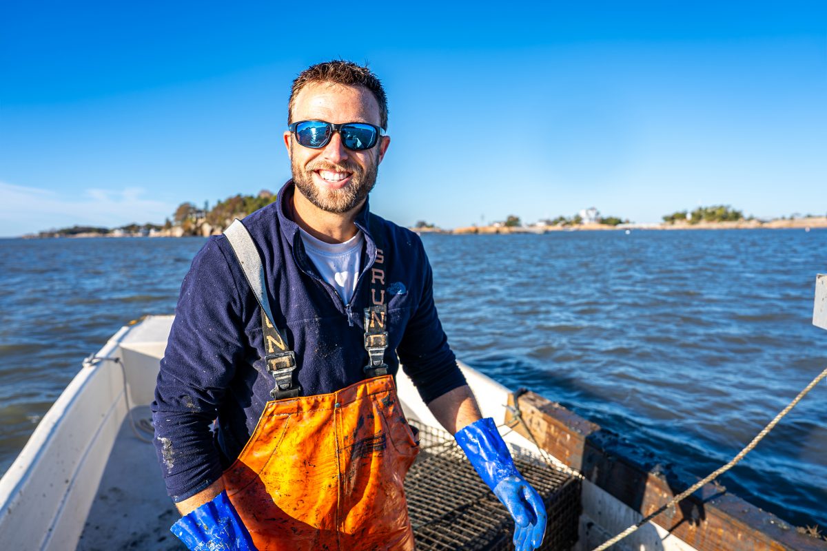 Mike Gilman in his boat